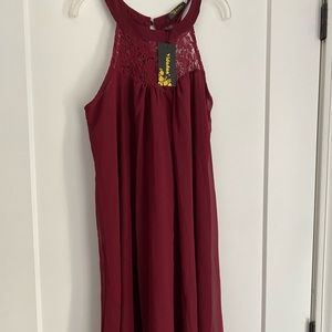 NWT Maroon Chiffon Midi dress